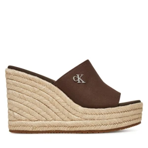 Klapki Calvin Klein Wedge Rope Slide Mg YW0YW01699 Brązowy