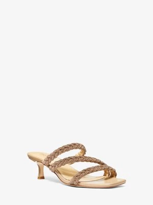 Klapki Celia na obcasie typu kaczuszka ze zdobieniami MICHAEL Michael Kors