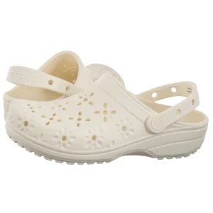 Klapki Classic Floral Cut Out Clog Chalk 210927-0WV (CR389-b) Crocs