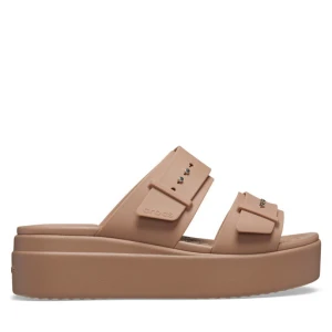 Klapki Crocs Brooklyn Low Wedge Sandal W 207431 Beżowy