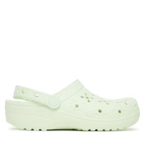 Klapki Crocs Classic Floral Cut-Out Clog 210927 Zielony