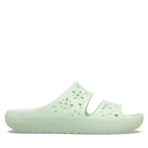 Klapki Crocs Classic Floral Cutout Sandal 210966 Zielony