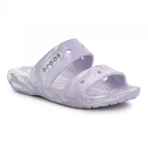 Klapki Crocs Classic Marrbled Sandal W 207701-5PT białe fioletowe szare