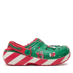 Klapki Crocs Classic Mickey Xmass Lined Clog K 210814 Zielony