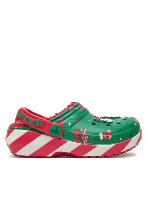 Klapki Crocs Classic Mickey Xmass Lined Clog K 210814 Zielony