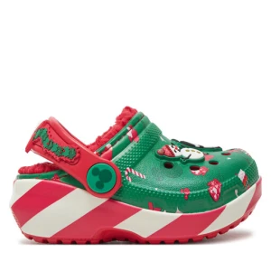Klapki Crocs Classic Mickey Xmass Lined Clog T 210815 Zielony
