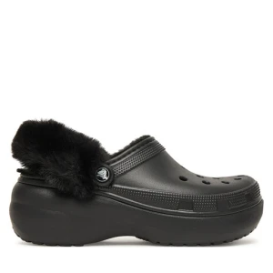 Klapki Crocs Classic Platform Fuzz Lined Clog 212854 Czarny