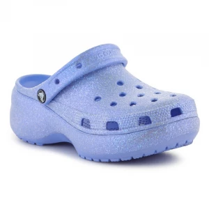 Klapki Crocs Classic Platform Glitter Clog W 207241-5Q6 niebieskie