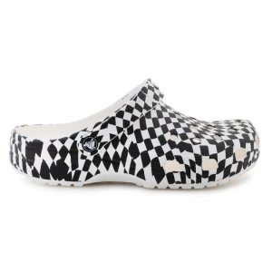 Klapki Crocs Classic warped checker clog 211007-103 w kratkę białe