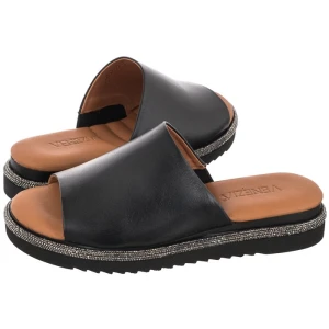 Klapki Czarne 0137271D BLACK (VE626-a) Venezia