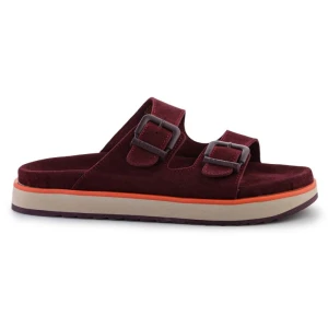 Klapki D.Franklin Nordic Sandal Buckle DFSH405004-BURG czerwone
