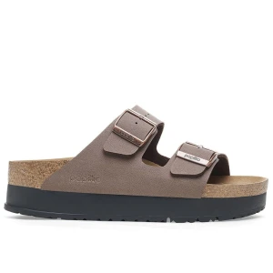 Klapki damskie Birkenstock Arizona PAP Flex Platform 1027417 - brązowe