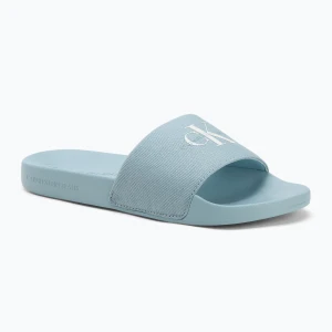 Klapki damskie Calvin Klein YW0YW01835 Slide Monogram Wn triple cloud blue