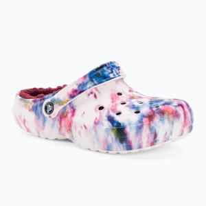 Klapki damskie Crocs Classic Lined Tie Dye Clog bordeaux/multi