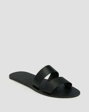 Klapki Damskie Manebi Leather Two Bands Sandals Canyon Czarne