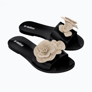 Klapki damskie Melissa Babe Petals Ad black / beige