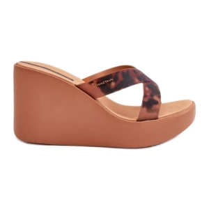 Klapki Damskie Na Koturnie 83520 Ipanema High Fashion Slide Fem Brązowe