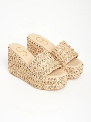 Klapki damskie na koturnie CESARE CASADEI