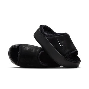 Klapki damskie Nike Calm Elevation Fur - Czerń