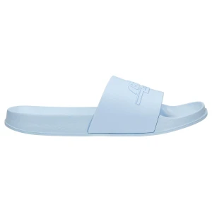 Niebieskie klapki damskie relaks z tloczonym logo r 34008-18
