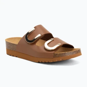 Klapki damskie Scholl Montery 2 Straps Ad Med cognac Brązowy
