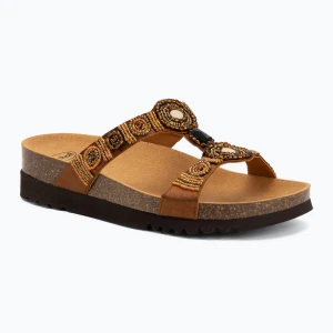 Klapki damskie Scholl New Bogota Wedge Med cognac / multi Brązowy