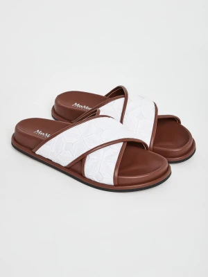 Klapki damskie skórzane Peonie MAX MARA BEACHWEAR