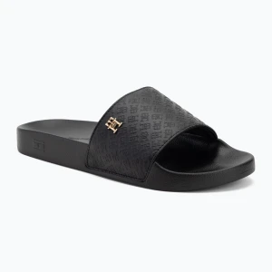 Klapki damskie Tommy Hilfiger Monogram Poolside black