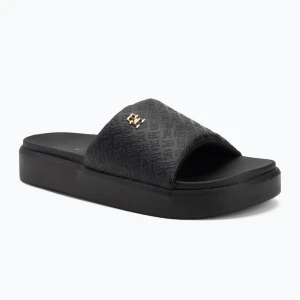 Klapki damskie Tommy Hilfiger Platform Monogram Poolslide black