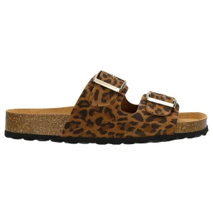 Klapki w panterke na korkowej podeszwie 74077-60 Wojas