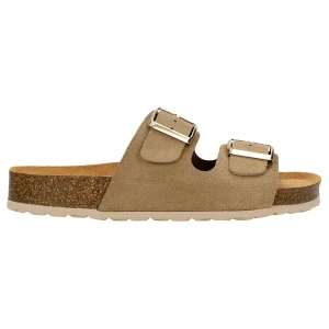 Beżowe klapki z linii comfort na korkowej podeszwie 74077-64 Wojas