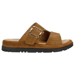 Beżowe klapki damskie na płaskiej podeszwie 74163-64 Wojas