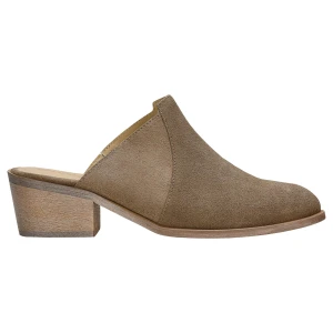 Beżowe klapki damskie na obcasie z zabudowanym przodem 74178-64 Wojas