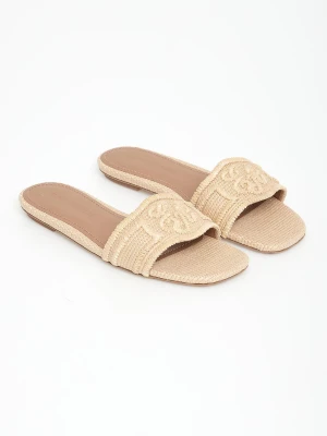 Klapki damskie z rafii EMPORIO ARMANI