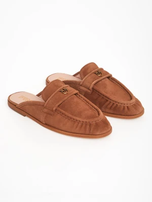 Klapki damskie zamszowe PINKO