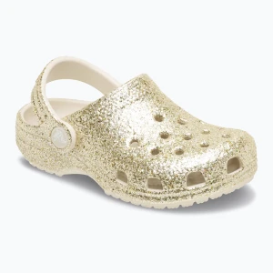 Klapki dziecięce Crocs Classic Chunky Glitter 211940 sandstone
