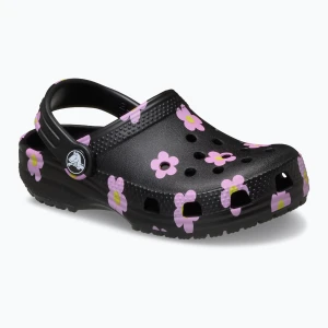 Klapki dziecięce Crocs Classic Flower 212671 black