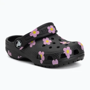 Klapki dziecięce Crocs Classic Flower 212671 black
