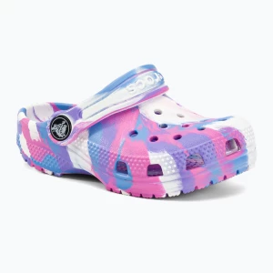 Klapki dziecięce Crocs Classic Marbled Clog Toddler white/pink