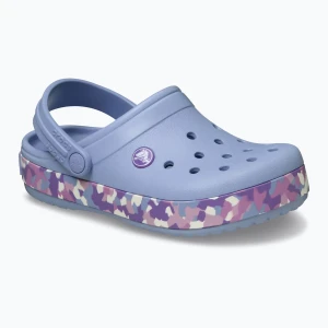 Klapki dziecięce Crocs Crockband Glow Confetti Band blue haze/multi