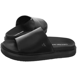 Klapki Flat Molded Sandal Slide Triple Black YW0YW01710 0GJ (CK628-a) Calvin Klein
