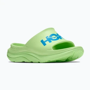 Klapki HOKA Ora Athletic tart apple / skyward blue Zielony