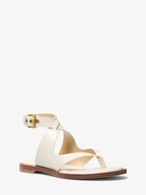 Klapki Irene ze skóry z paskiem nad kostką MICHAEL Michael Kors