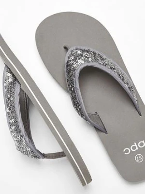 Klapki japonki z cekinami bonprix