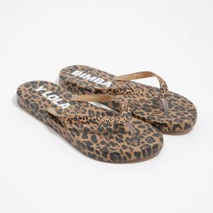 Klapki japonki Leopard naturalne BIMBA Y LOLA