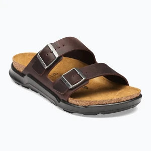 Klapki męskie BIRKENSTOCK Arizona Crosstown Oiled Leather Regular habana / black Brązowy
