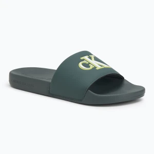 Klapki męskie Calvin Klein YM0YM01281 Jelly Mono PU seaside aqua/white