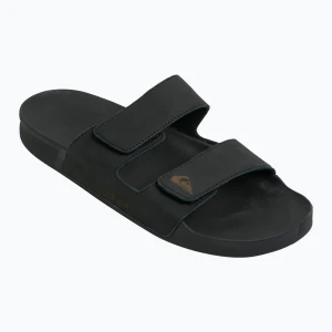 Klapki męskie Quiksilver Rivi Leather Double Adjust black 1