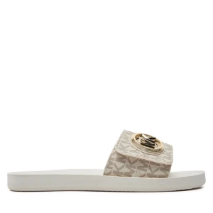 Klapki MICHAEL Michael Kors Mk Charm Slide 40R4MKFA1B Écru