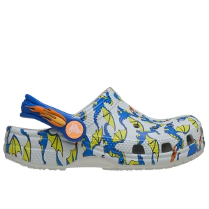 Klapki młodzieżowe Crocs Toddler Classic Dragon Graphic Clog 212514-1FT - szare